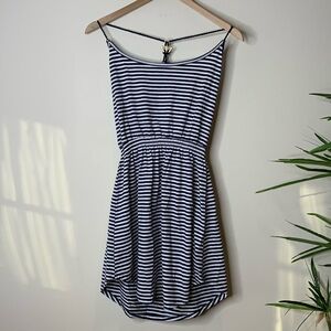 Ocean Drive | Striped NWT Anchor Back Elastic Waist Hi Low Mini Strappy Dress M